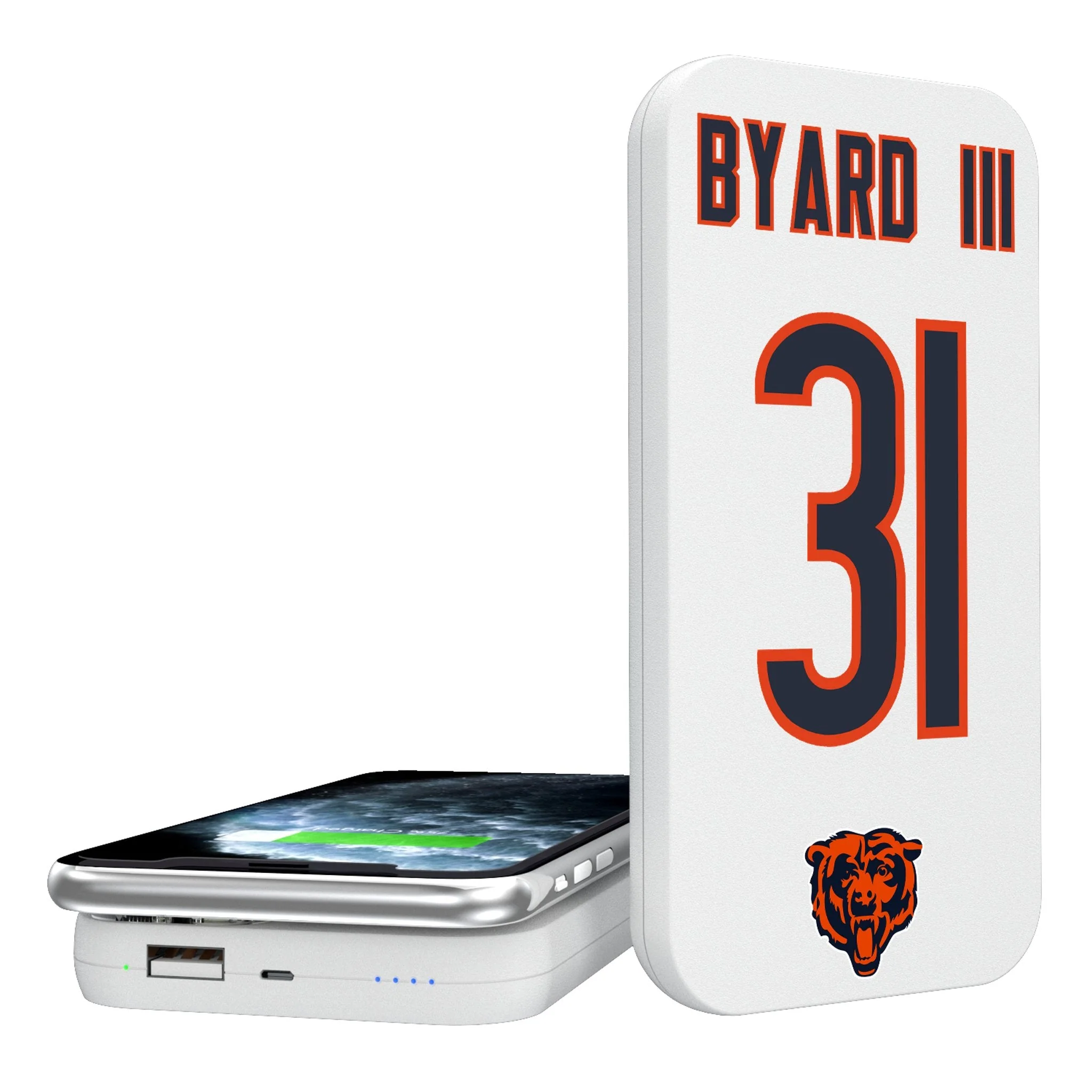 Kevin Byard III Chicago Bears 31 Ready 5000mAh Portable Wireless Charger