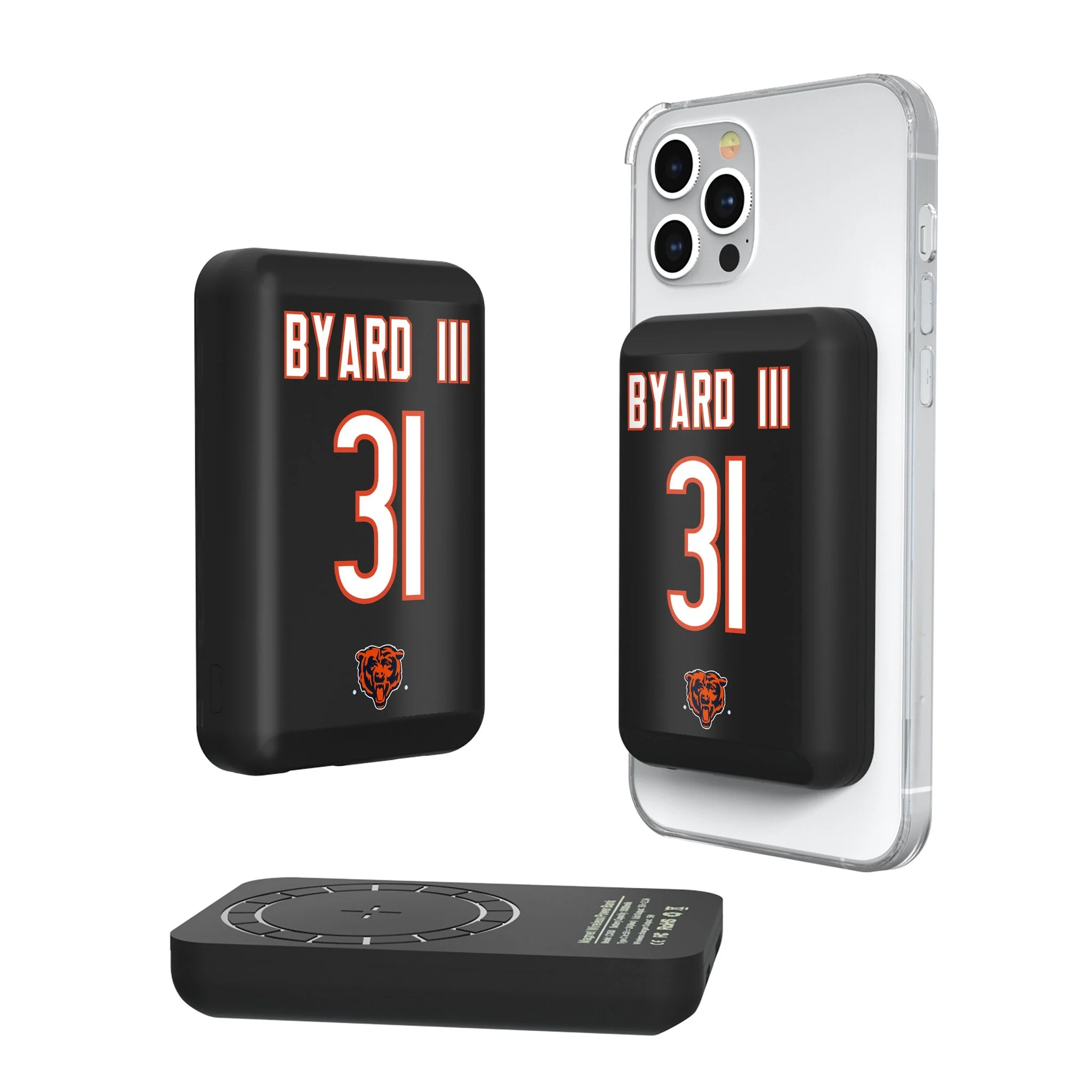 Kevin Byard III Chicago Bears 31 Ready Wireless Mag Power Bank