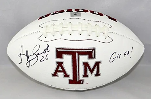 Kevin Smith Autographed Texas AM Logo Football w/ Gig 'Em- Jersey Source Auth