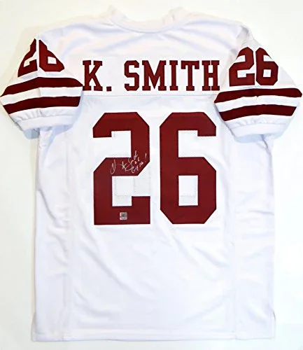 Kevin Smith Signed White College Style Jersey w/ Insc- The Jersey Source Auth 2