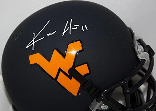Kevin White Autographed West Virginia Mountaineers Blue Mini Helmet- JSA W wht - Image 2