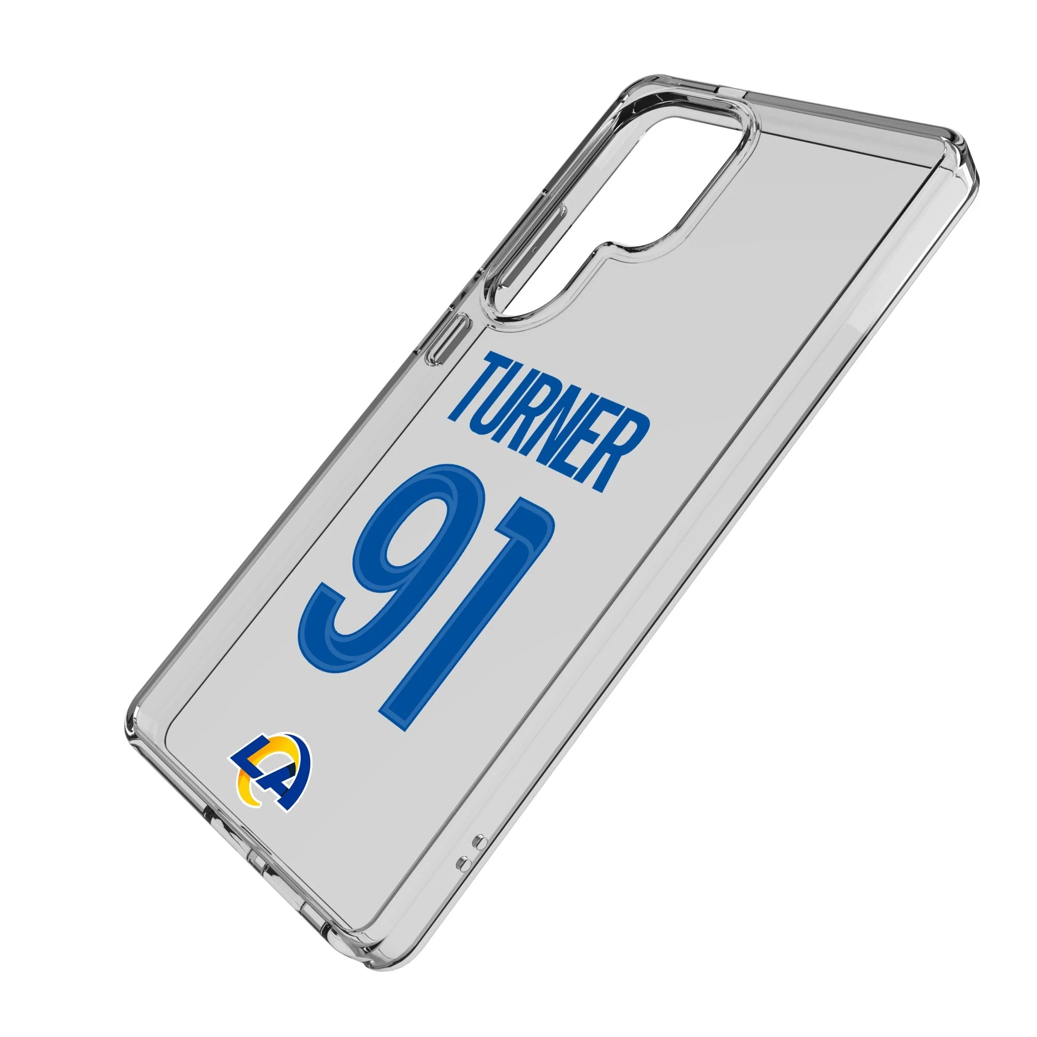 Kobie Turner Los Angeles Rams 91 Game Tactic Clear Phone Case for Samsung Galaxy - Image 2