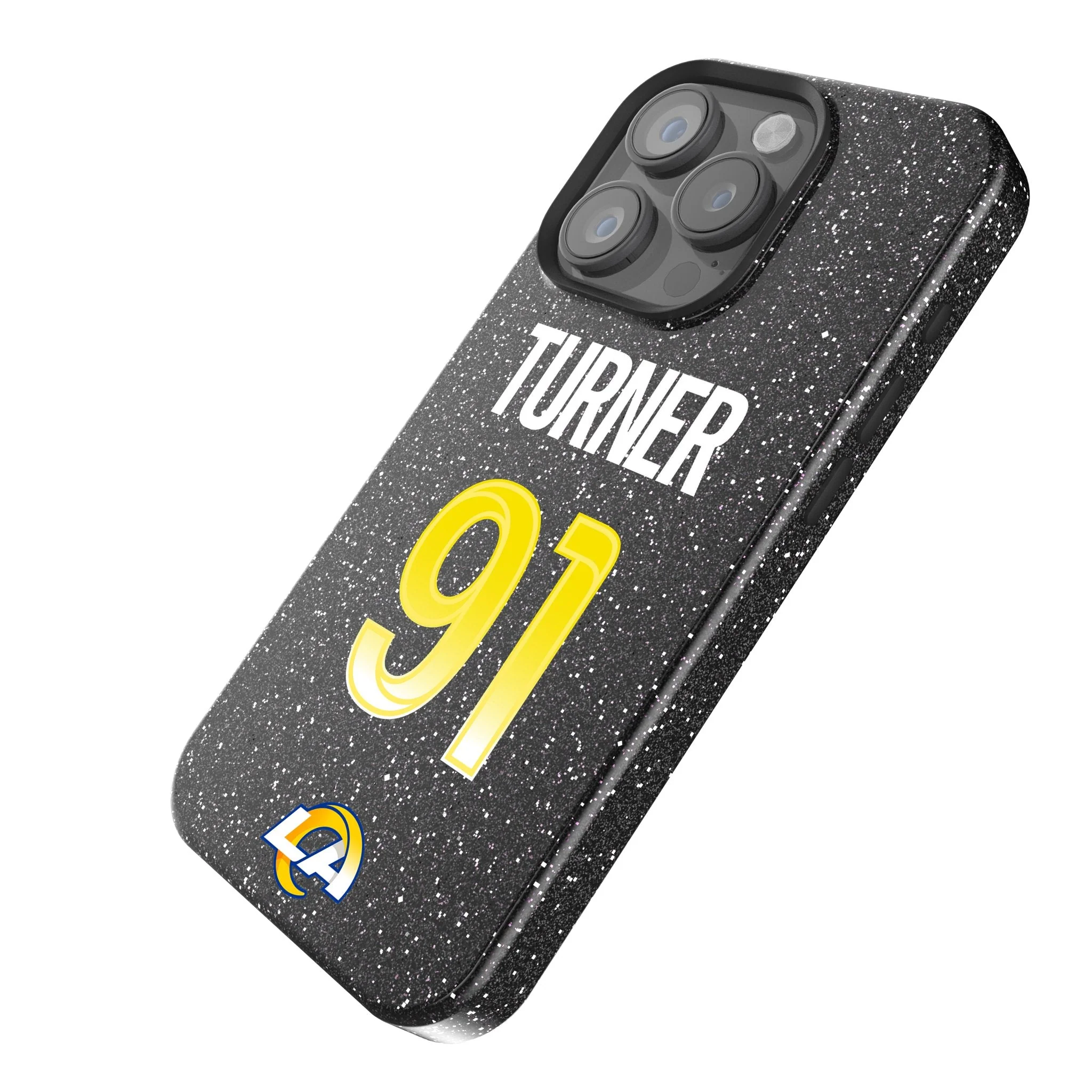 Kobie Turner Los Angeles Rams 91 Ready Bling Phone Case - Image 2