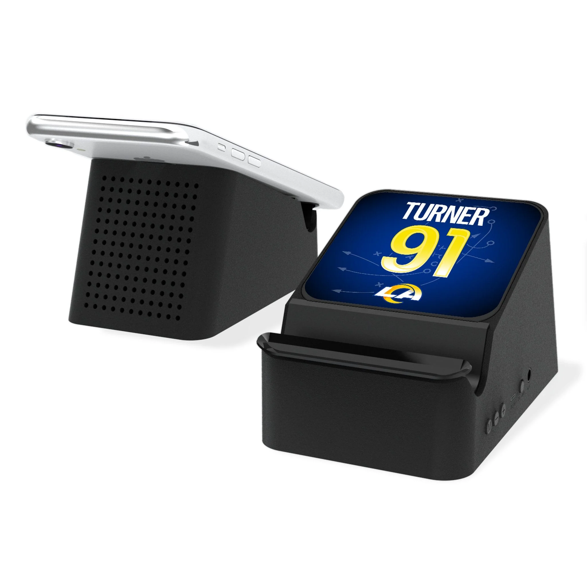 Kobie Turner Los Angeles Rams 91 Ready Wireless Charging Station and Bluetooth Speaker