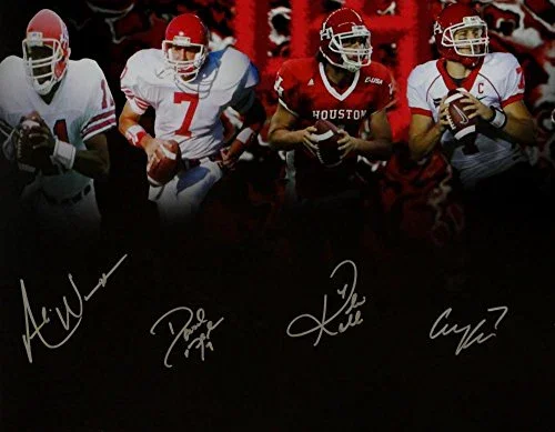 Kolb Keenum Klingler Ware Autographed 16x20 U of H QB's Photo- JSA W Auth - Image 2