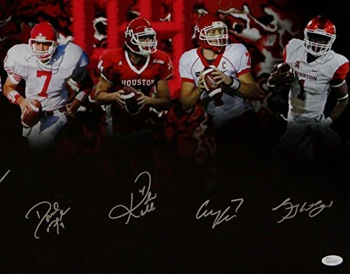 Kolb Keenum Klingler Ware Autographed 16x20 U of H QB's Photo- JSA W Auth - Image 3