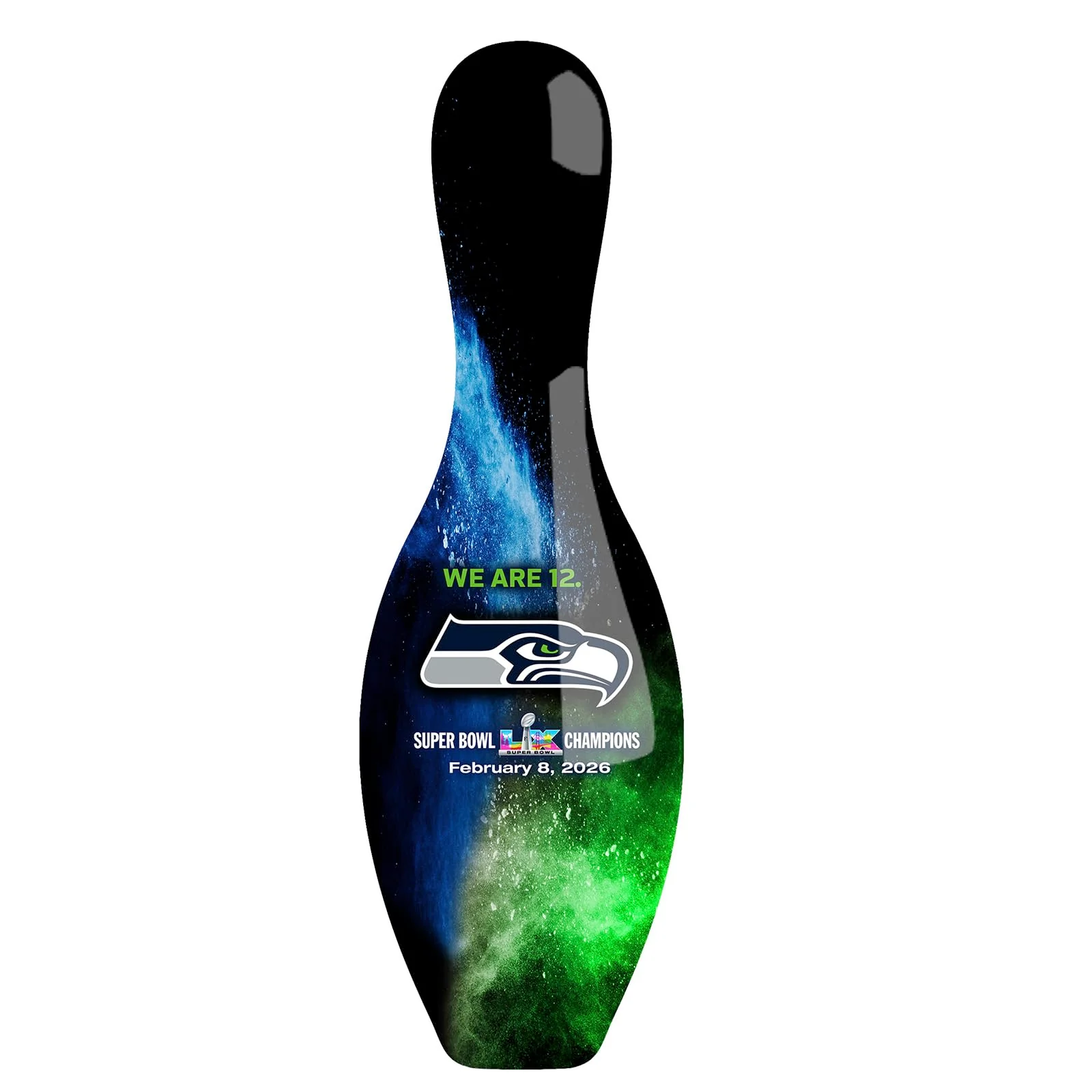 KR Strikeforce Super Bowl LX Champion Seattle Seahawks Official Size and Weight Bowling Pin - Image 2