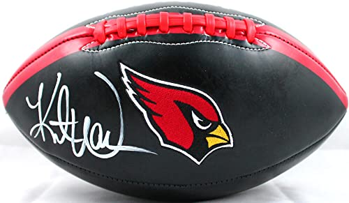 Kurt Warner Autographed Arizona Cardinals Black Logo Football-Beckett W Hologram White