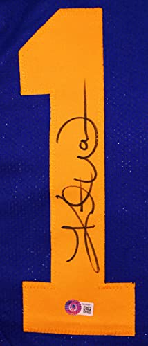 Kurt Warner Autographed Blue/Yellow Pro Style Jersey-Beckett W Hologram - Image 5
