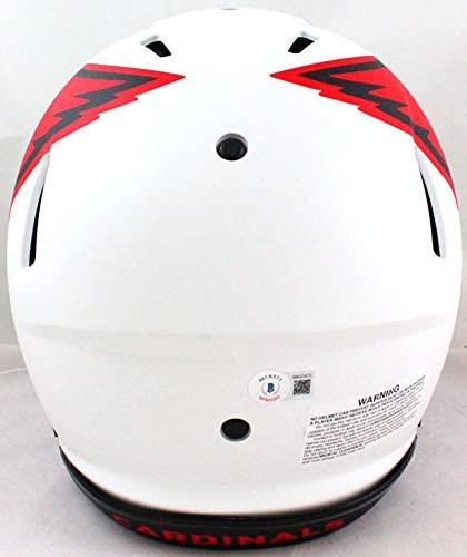 Kurt Warner Autographed Cardinals Authentic Lunar Speed FS Helmet- Beckett WRed - Image 3