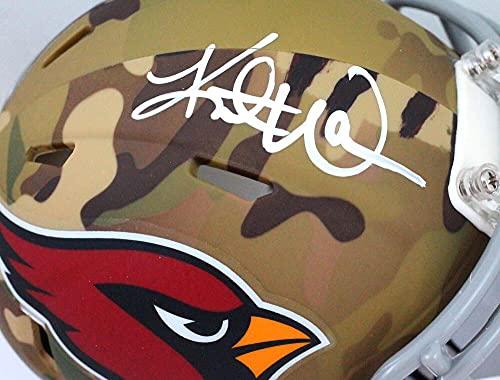 Kurt Warner Autographed Cardinals Camo Speed Mini Helmet- Beckett W White - Image 3
