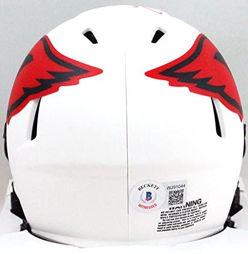 Kurt Warner Autographed Cardinals Lunar Speed Mini Helmet- Beckett W Red - Image 2