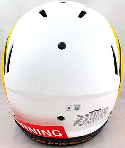 Kurt Warner Autographed Rams Authentic Lunar Speed F/S Helmet- Beckett W Blue - Image 3