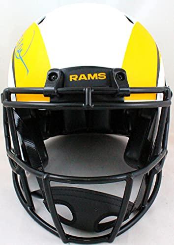 Kurt Warner Autographed Rams Authentic Lunar Speed F/S Helmet- Beckett W Blue - Image 4