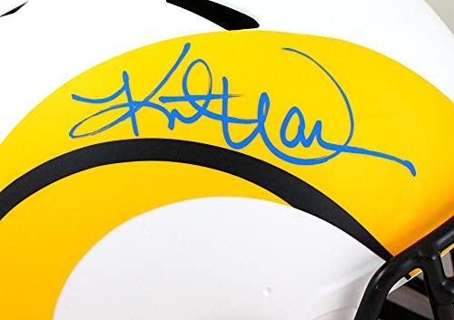 Kurt Warner Autographed Rams Authentic Lunar Speed F/S Helmet- Beckett W Blue - Image 5