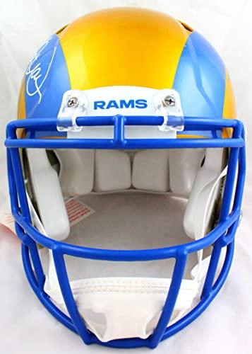 Kurt Warner Autographed Rams Flash Speed Authentic F/S Helmet-Beckett W Hologram White - Image 4