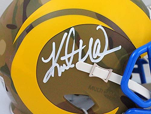 Kurt Warner Autographed St. Louis Rams Camo Speed Mini Helmet- Beckett W White - Image 3