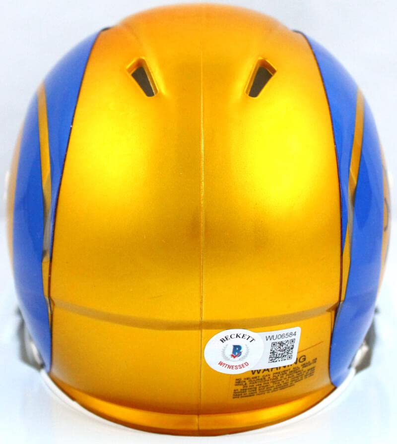 Kurt Warner Autographed St. Louis Rams Flash Speed Mini Helmet-Beckett W Hologram Black - Image 4