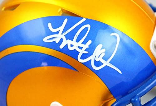 Kurt Warner Autographed St. Louis Rams Flash Speed Mini Helmet-Beckett W Hologram White - Image 3