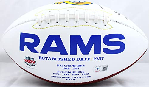 Kurt Warner Autographed St. Louis Rams Logo Football-Beckett W Hologram Black - Image 4