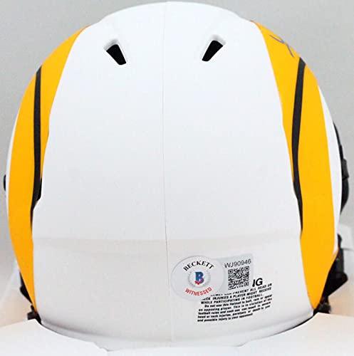 Kurt Warner Autographed St. Louis Rams Lunar Speed Mini Helmet- Beckett W Blue - Image 2