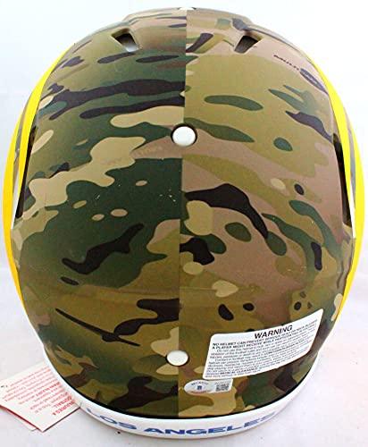 Kurt Warner Signed Rams Authentic Camo Speed F/S Helmet 2Insc- Beckett W B/W - Image 3