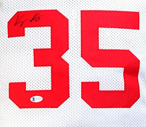 Kyle Kuzma Autographed White College Style Basketball Jersey- Beckett Witness Black - Image 2