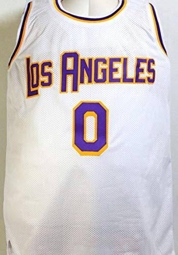Kyle Kuzma Autographed White w/Purple Pro Style Basketball Jersey- Beckett Witness Silver - Image 2