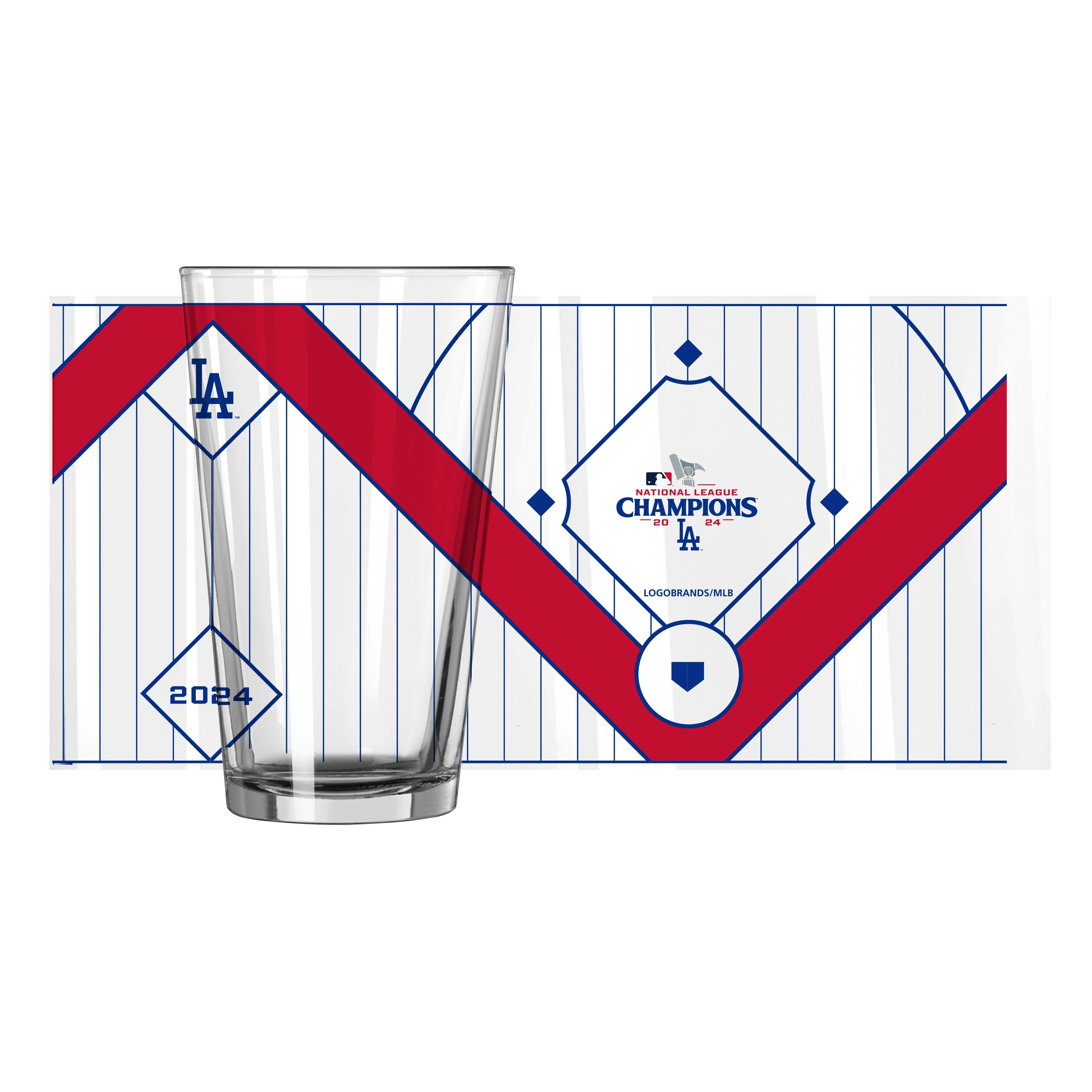 LA Dodgers 2024 National League Champs 16oz Wrap Pint Glass - Image 2