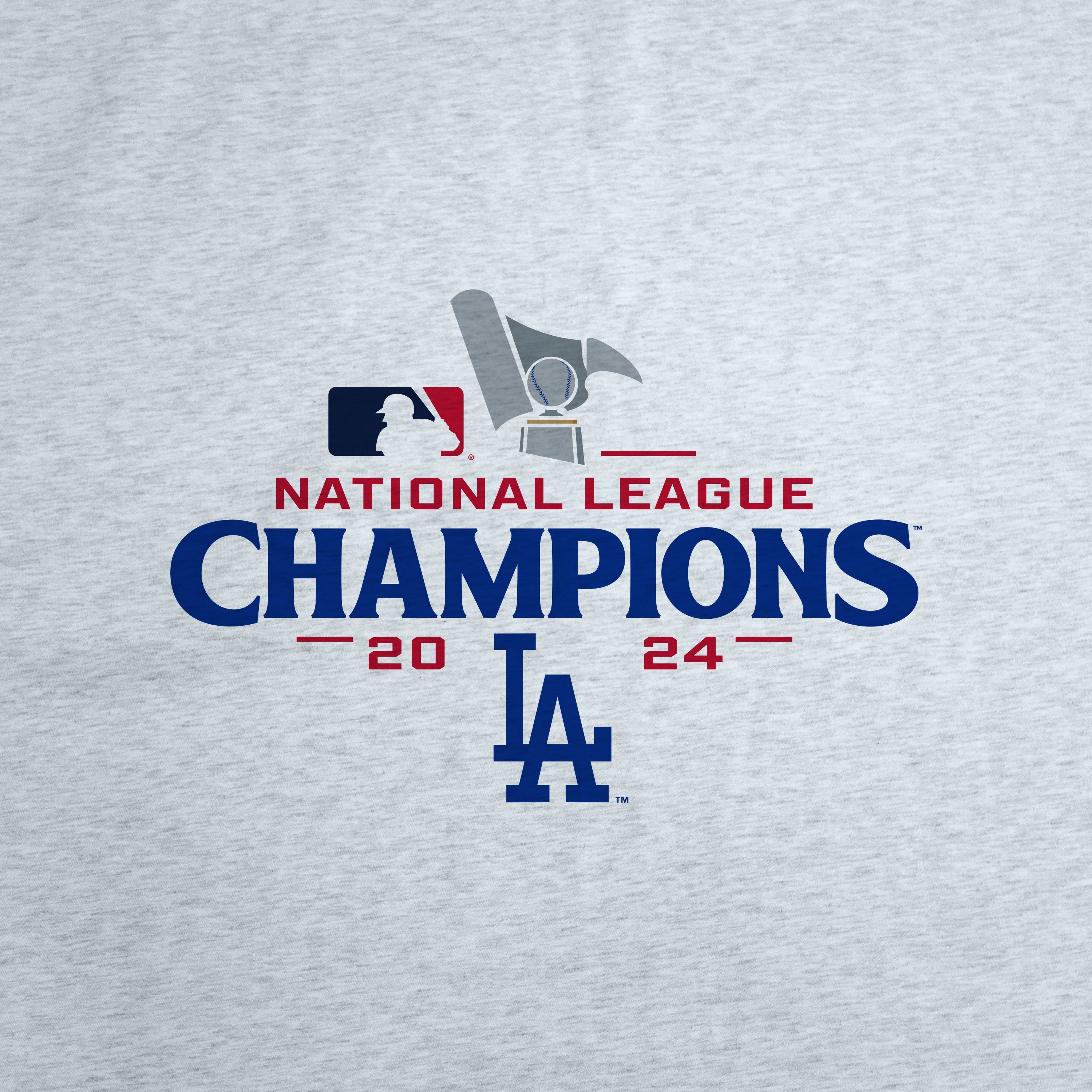 LA Dodgers 2024 National League Champs Athletic Gray Sublimated Sweatshirt Blanket - Image 2