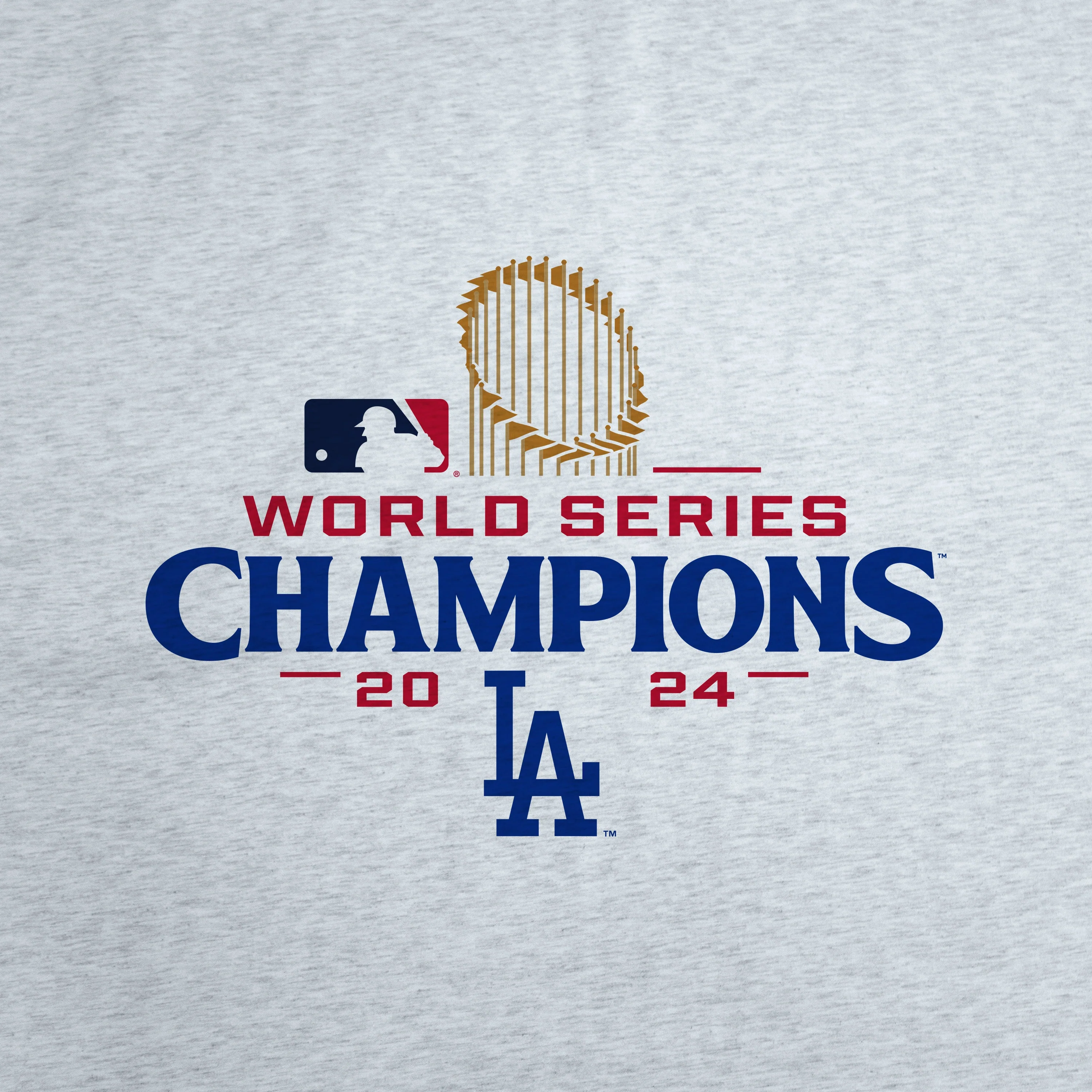 LA Dodgers 2024 World Series Champs Athletic Gray Sublimated Sweatshirt Blanket - Image 2
