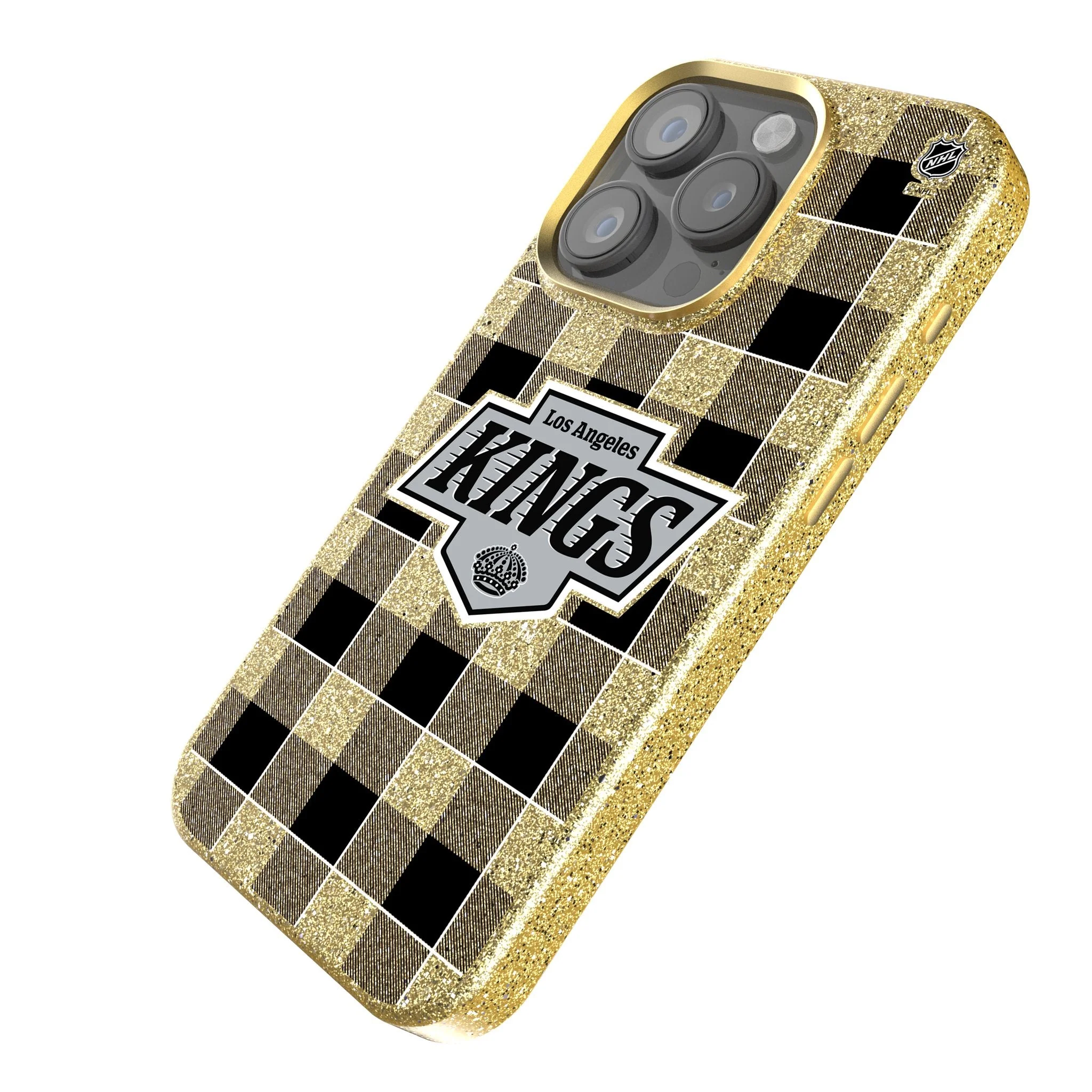 LA Kings Plaid Bling Phone Case - Image 2
