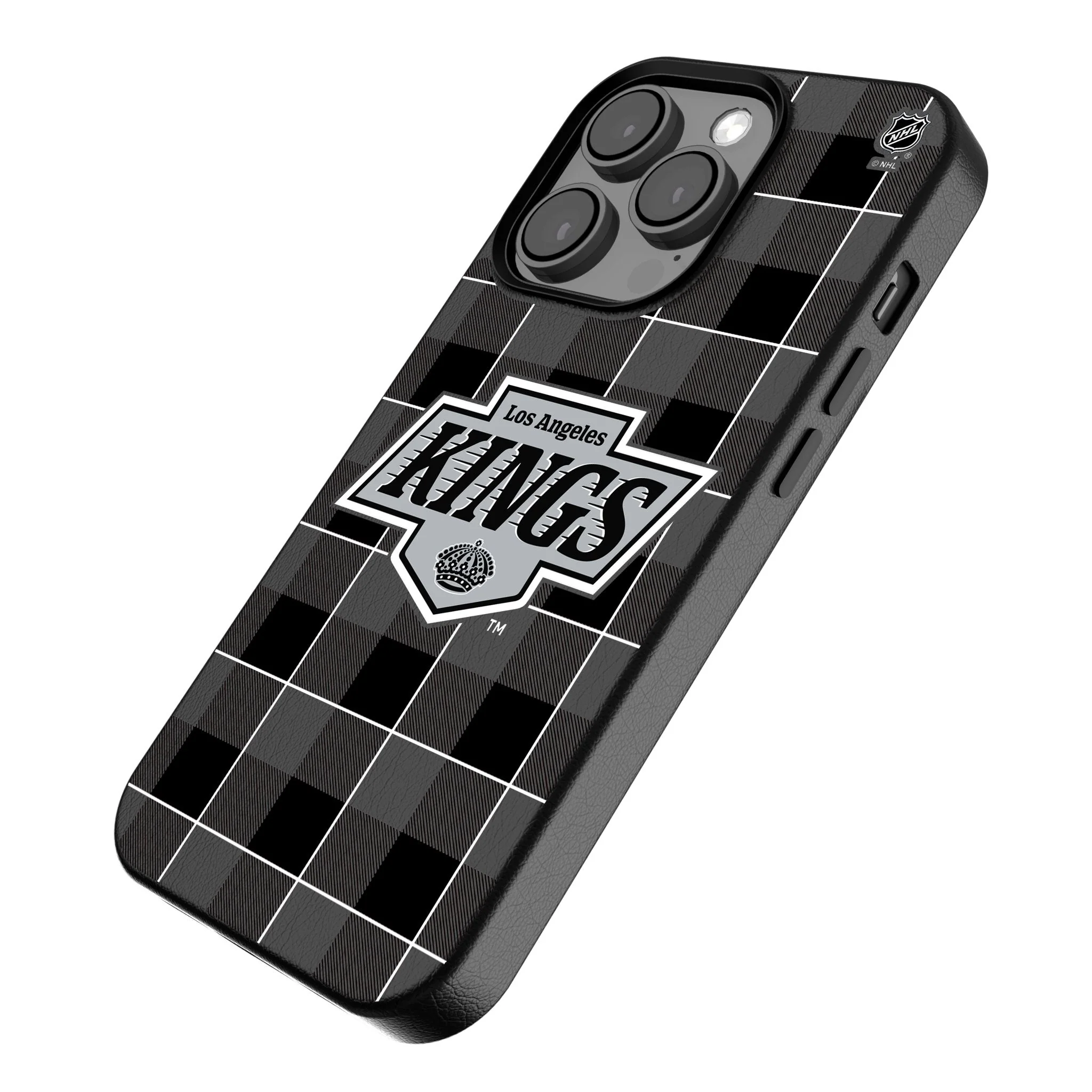 LA Kings Plaid MagSafe Compatible Phone Case for Apple iPhone - Image 2