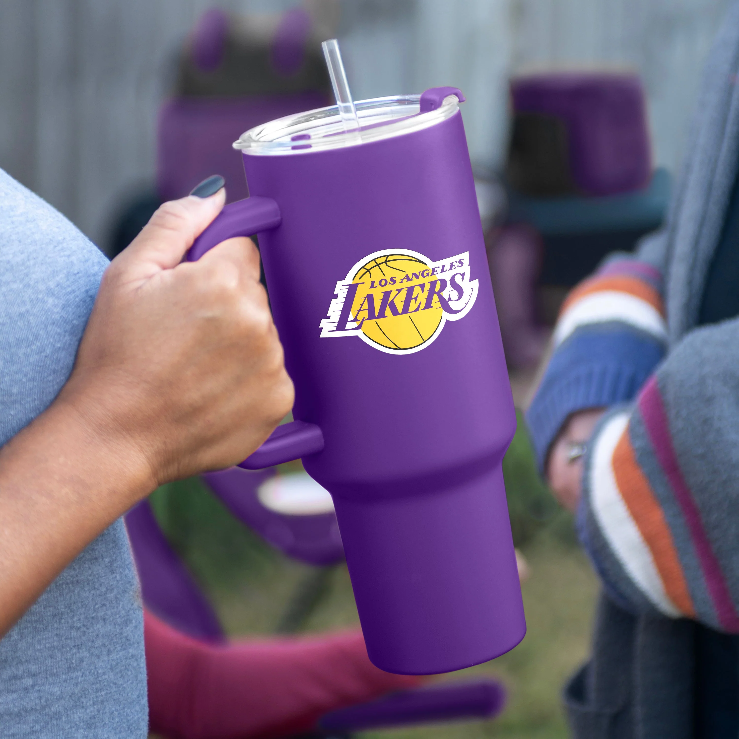 LA Lakers 40oz Flipside Powder Coat Tumbler - Image 2