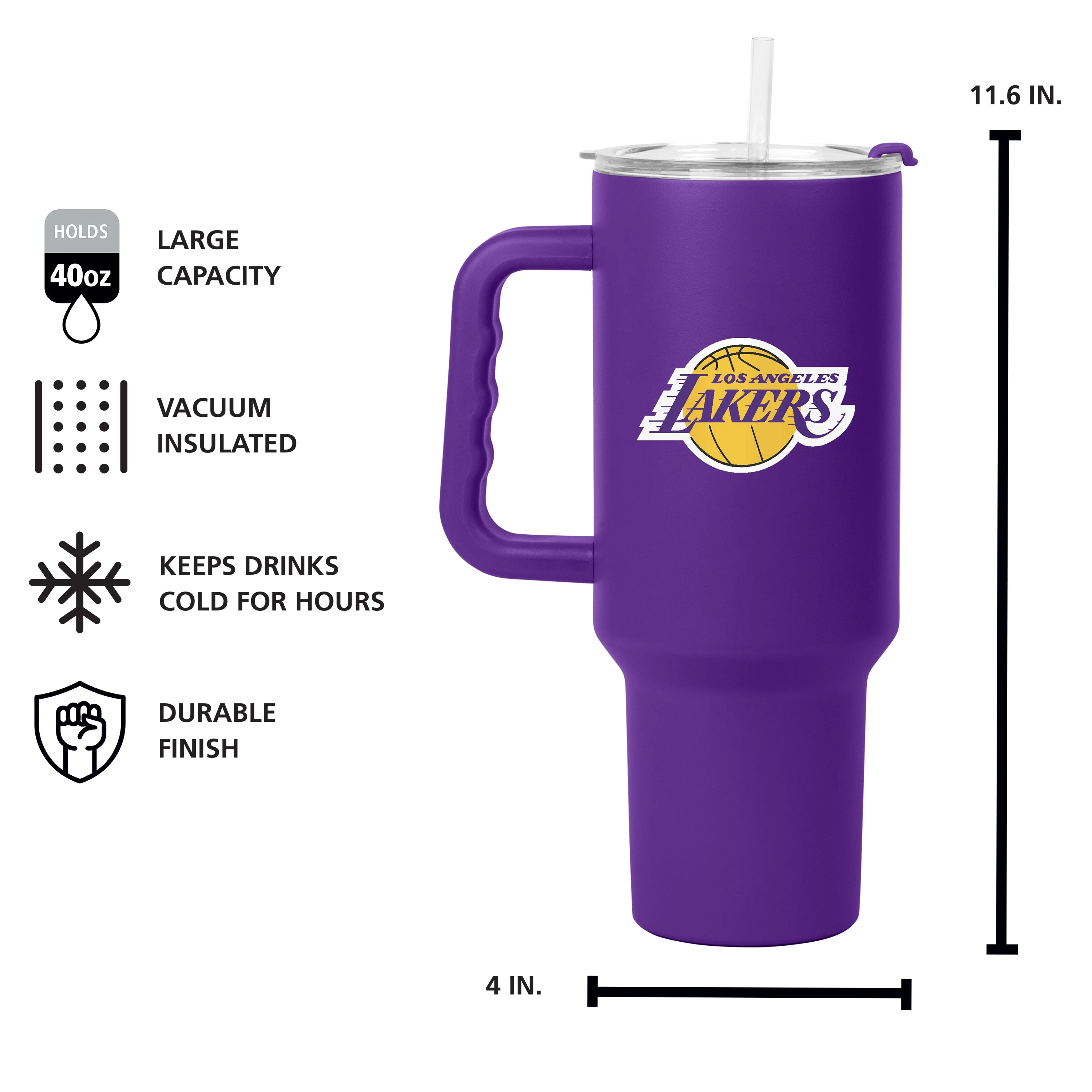 LA Lakers 40oz Flipside Powder Coat Tumbler - Image 5