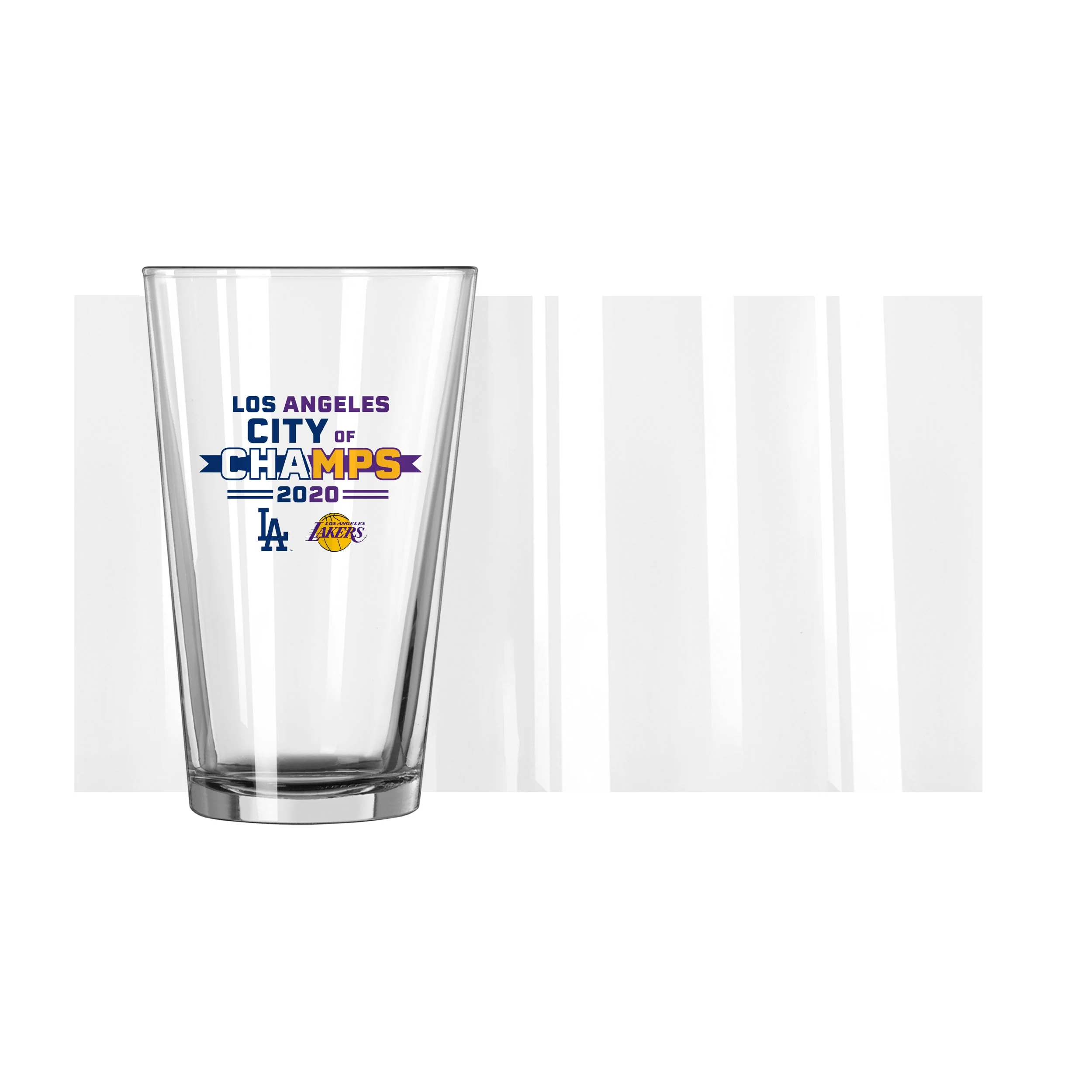 Lakers/Dodgers City of Champs 16oz Pint Glass - Image 2