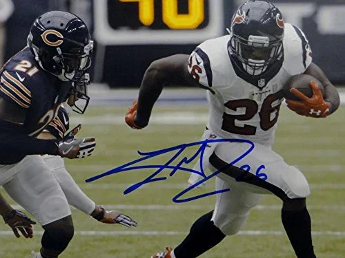 Lamar Miller Signed Blue Houston Texans 8x10 Breakaway Run Photo- JSA W Auth - Image 2