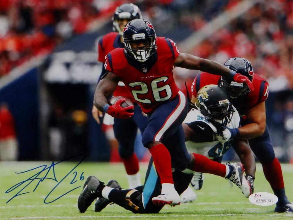 Lamar Miller Signed Houston Texans 8x10 Battle Red Jersey Photo- JSA W Auth Blue - Image 2
