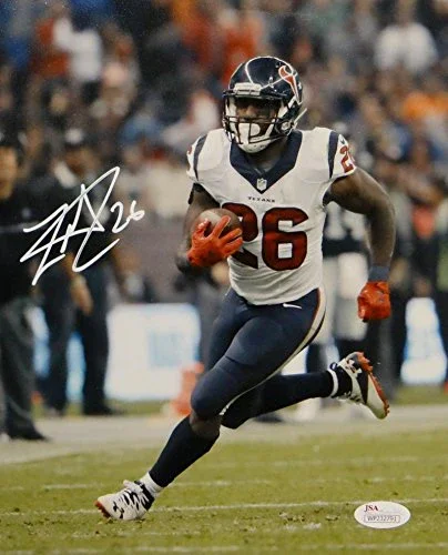 Lamar Miller Signed White Houston Texans 8x10 Vertical Running Photo- JSA W Auth