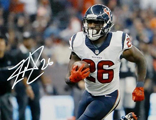 Lamar Miller Signed White Houston Texans 8x10 Vertical Running Photo- JSA W Auth - Image 2