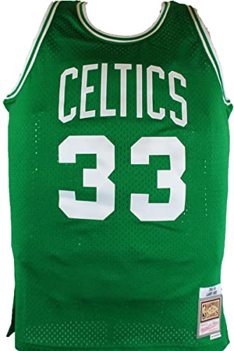 Larry Bird Autographed Celtics Green Mitchell&Ness Hardwood Classic Swingman Jersey- Beckett W Hologram Black - Image 4