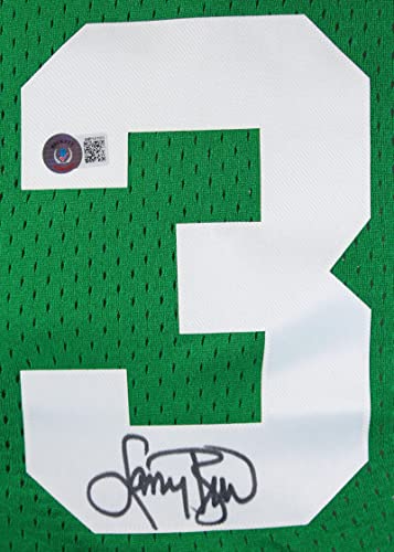 Larry Bird Autographed Celtics Green Mitchell&Ness Hardwood Classic Swingman Jersey- Beckett W Hologram Black - Image 5