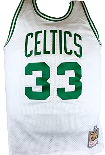 Larry Bird Autographed Celtics White Mitchell&Ness Hardwood Classic Swingman Jersey- Beckett W Hologram Silver - Image 4