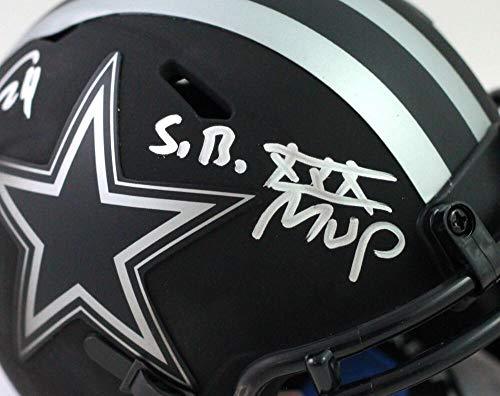 Larry Brown Autographed Dallas Cowboys Eclipse Mini Helmet W/SB MVP- Beck WSil - Image 3