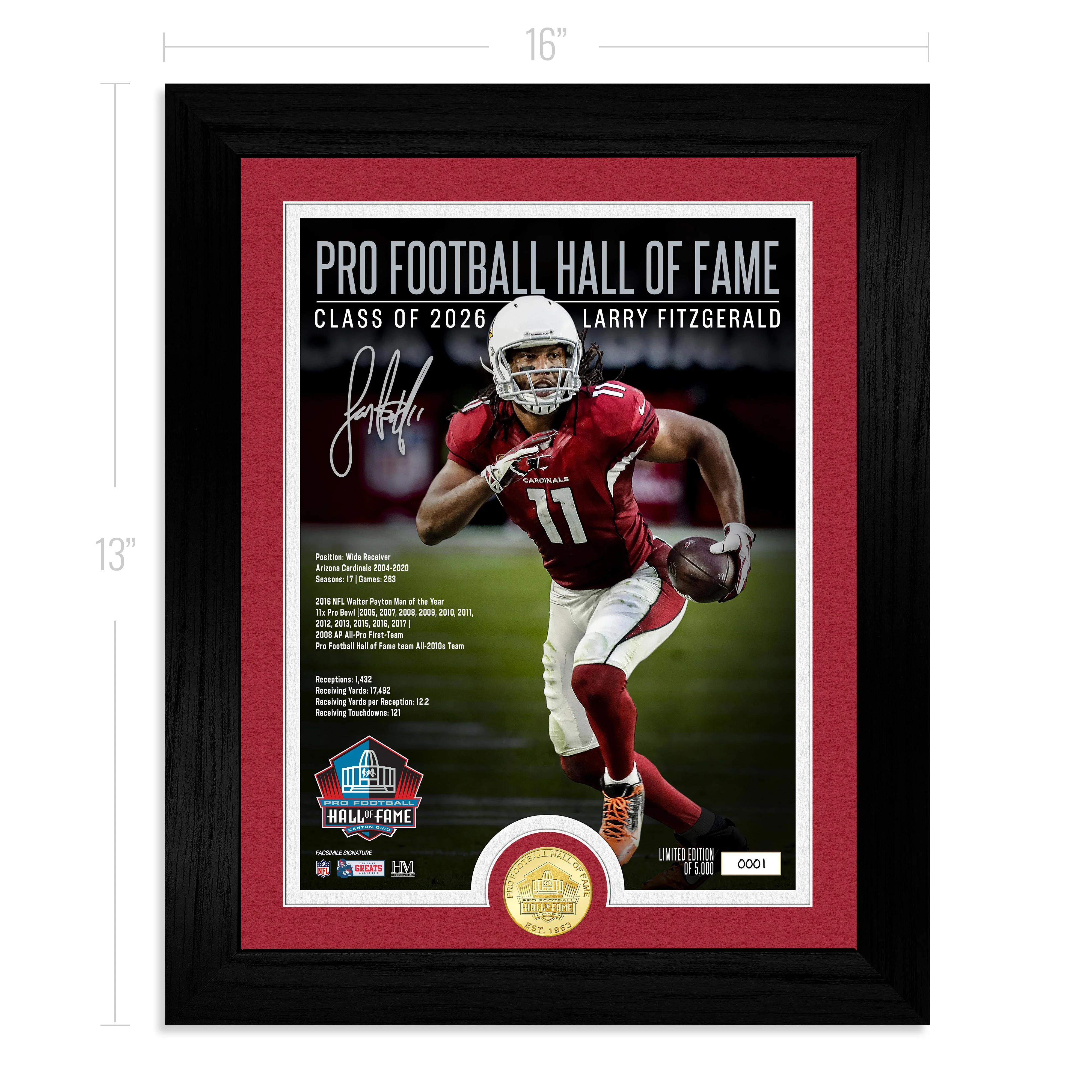Larry Fitzgerald 2026 NFL Hall of Fame Induction Bronze Coin Photo Mint - Image 4