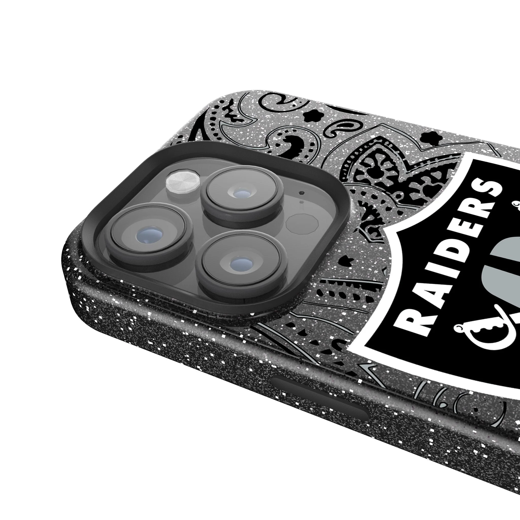 Las Vegas Raiders Paisley Bling Phone Case - Image 4