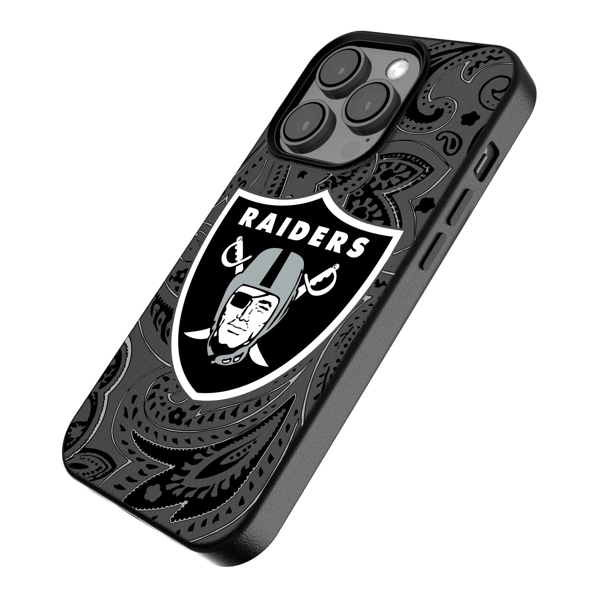 Las Vegas Raiders Paisley MagSafe Compatible Phone Case for Apple iPhone - Image 2