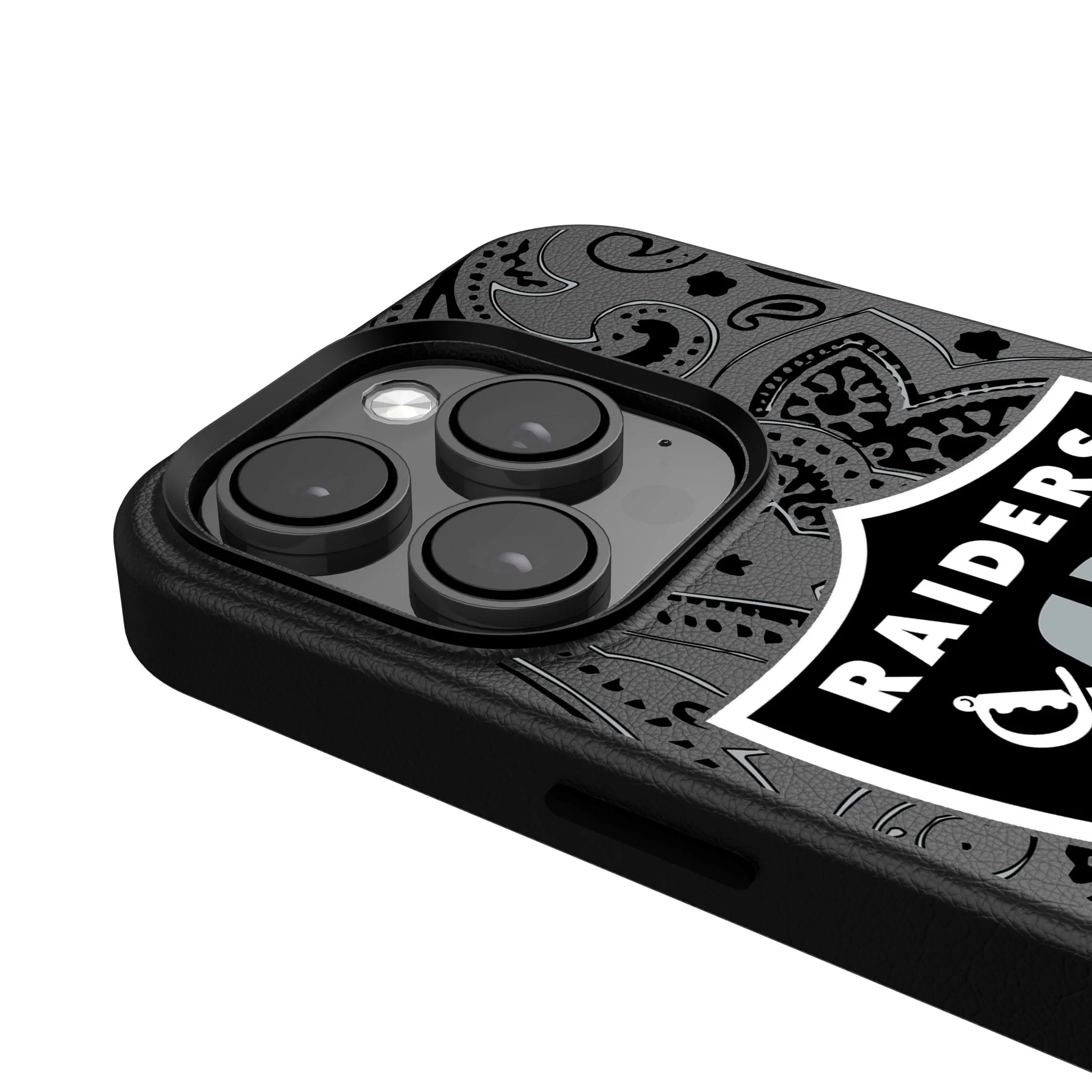 Las Vegas Raiders Paisley MagSafe Compatible Phone Case for Apple iPhone - Image 4