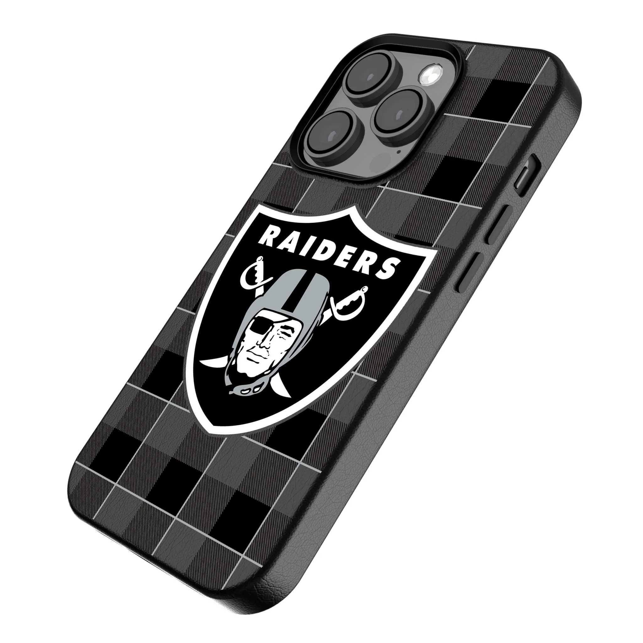 Las Vegas Raiders Plaid MagSafe Compatible Phone Case for Apple iPhone - Image 2