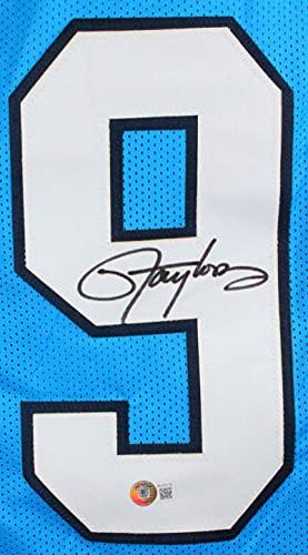 Lawrence Taylor Autographed Light Blue College Style Jersey- Beckett W Black - Image 3
